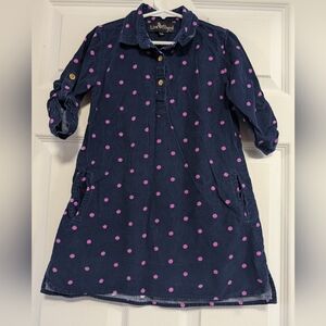 Liza Byrd Navy Top with Pink Polka Dot Detail girls Dress Size 7Y